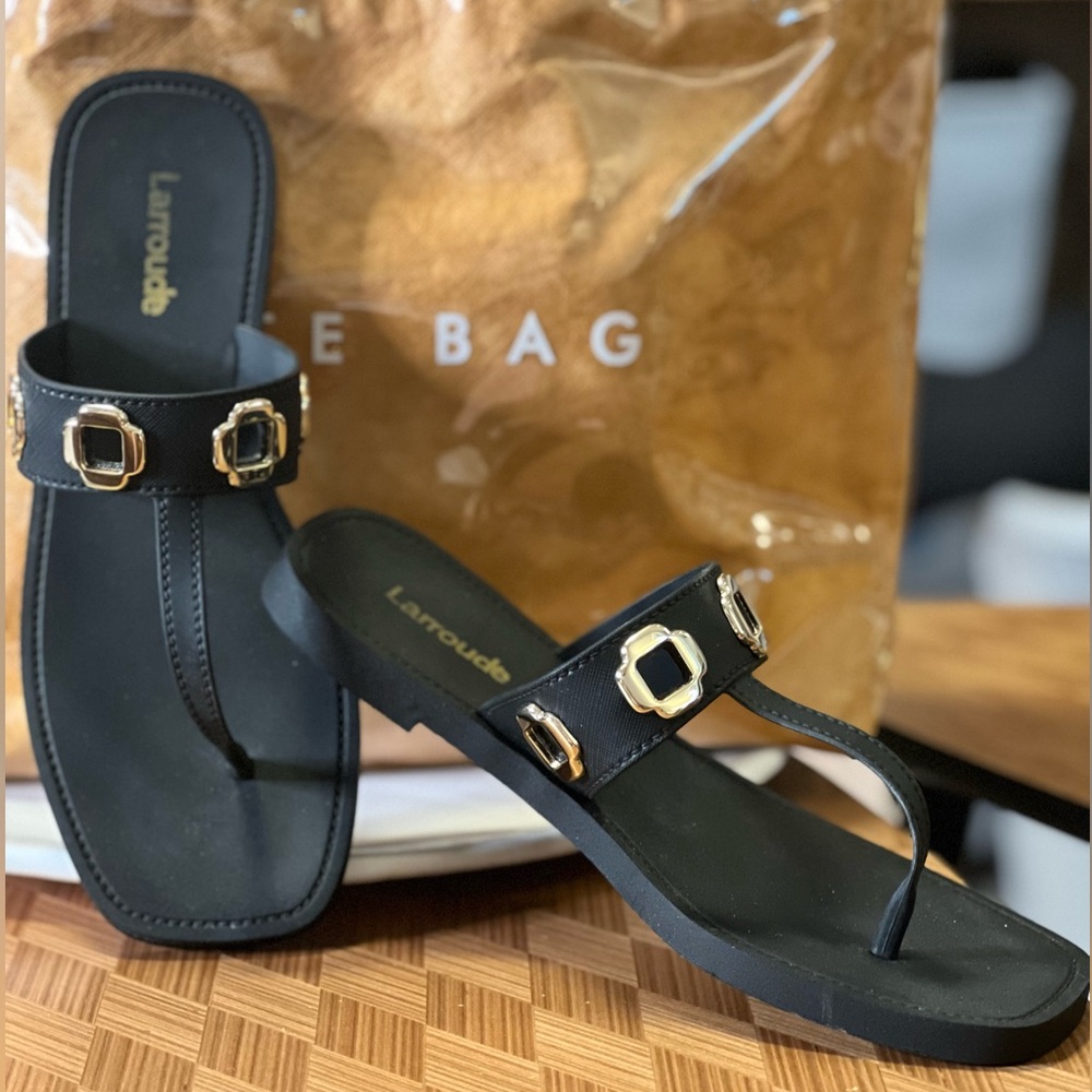 Larroude Black Milan Sandal